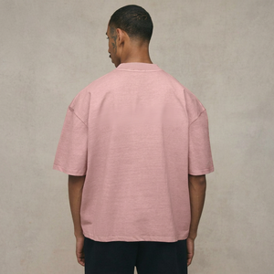 280 GSM Oversized Mock Neck T Shirt Custom Heavyweight Streetwear T Shirt Boxy Fit Premium Cotton T Shirt Unisex Oversized Mock - Product Image 1