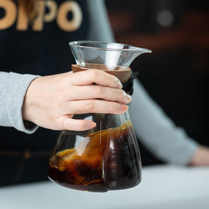 Cafetera de Vidrio Borosilicato de Lujo con Base de Madera y Diseño de Volcán, Juego de Cafetera para Verter - Product Image 3