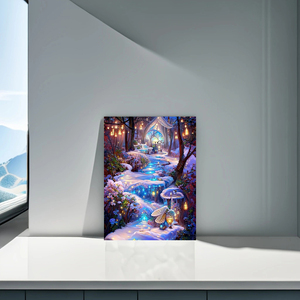 Toptan 40*50CM DIY harika orman desen oturma odası dekor elmas boyama tam yuvarlak akrilik Modern elmas boyama kiti - Product Image 4