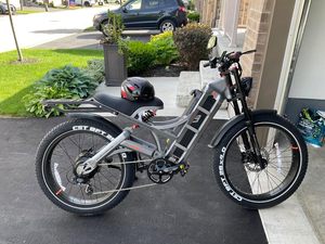 Bicicleta eléctrica robusta de estilo industrial con neumáticos gruesos, luces LED brillantes, estilo ciclomotor, para pasear por la arena de la playa, construcción sólida. - Product Image 5