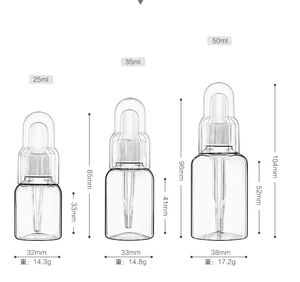 Trung Quốc Nhà máy tốt nhất bán 25ml <span class=keywords><strong>35ml</strong></span> 50ml hổ phách màu xanh lá cây rõ ràng dropper Nắp pet chai nhựa cho mỹ phẩm dầu tinh dầu số lượng lớn bán - Product Image 4