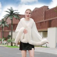 Herbst und Winter Vielseitiger einfarbiger Nerz-Strick-Cape-Schal aus verdicktem Pelz für warmes Abendkleid Außen kap