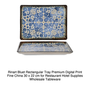 Bandeja Rectangular Rinart Bluet, Impresión Digital Premium, Porcelana Fina, 30 x 22 cm, para Restaurante, Hotel, Vajilla al por Mayor - Product Image 2
