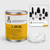 Graisse PFPE L25DL, sans danger pour le plastique, anti-fissuration, -40~260°C ℃   Sans silicone, anti-UV, résistant à l'eau pour les pièces de l'objectif de la caméra de porte de train