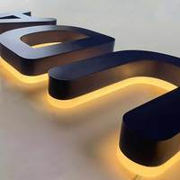 Enseigne lumineuse LED rétroéclairée personnalisée en acier inoxydable 304 de qualité supérieure, étanche IP65, avec contrôle par application pour l'éclairage des hôtels et boutiques