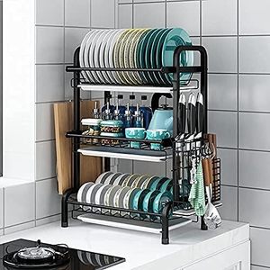 Égouttoir à vaisselle à 3 niveaux, double support métallique, pour évier de cuisine - Product Image 6