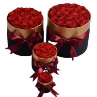 Boîte cadeau de fleurs préservées en usine, rose éternelle, cadeau élégant pour la Saint-Valentin, Noël, Thanksgiving, Nouvel An chinois