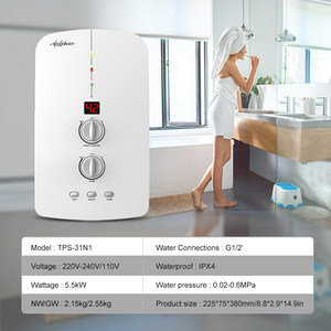 Chauffe-eau électrique instantané sans réservoir Anlabeier 2026, contrôlé par application intelligente, écran LED, en plastique, pour usage domestique (version anglaise) - Product Image 3