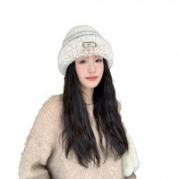 Bonnet tricoté chaud et doux pour femme, style coréen, coupe Joker, coupe-vent, protection solaire, protection des oreilles, en coton avec bouton