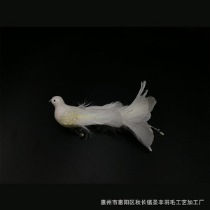 Handcrafted Realistic Bird Decoration With Feathers Orange Color Animal Shape Home Decor Easter Decoration YMFZ003 - Product Image 3