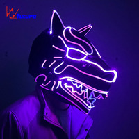 Casque de loup lumineux à fibres optiques pour soirée en boîte de nuit, spectacle, performance sur scène, festival de danse, accessoires de cosplay