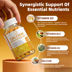 120 pezzi OEM 2 in 1 vitamina D3 K2 <span class=keywords><strong>B12</strong></span> capsule <span class=keywords><strong>integratore</strong></span> alimentare ad alta potenza - Product Image 4