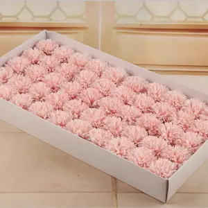 Hot Sale High Quality Mother's Day Christmas Artificial Decoration Carnation Flower Head Bouquet Gift Soap Flowers