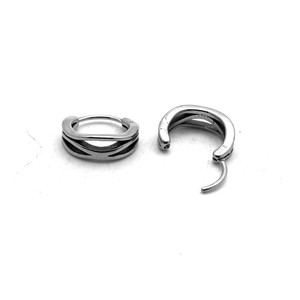 Pendientes Huggie yunnique de acero de titanio geométricos unisex para uso diario Otoño 2024 - Product Image 3