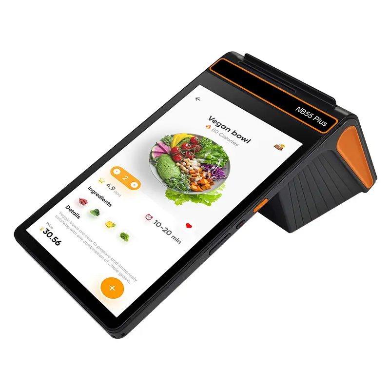 Impressora pos buletin para tablet Android, terminal pos inteligente de 80 mm 8" portátil com leitor de cartão NFC Android 12