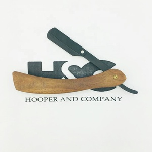 New Design <b>Barber</b> Razors Custom Logo Offer Packing Available Smooth Handle Black Wooden Handle <b>Barber</b> Razor - Product Image 2