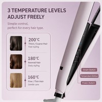 Lisseur de cheveux Torlin Mini avec plaques lisses détachables, ions négatifs, soin à la lumière rouge et brume nano
