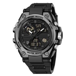 Montre-bracelet tendance pour homme, montre numérique de sport, montres numériques colorées dorées à double fuseau horaire pour garçons et enfants - Product Image 2