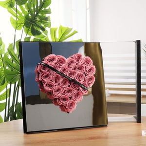 Ramo de rosas de jabón en forma de corazón en caja de espejo acrílico <span class=keywords><strong>flor</strong></span> preservada regalo para San Valentín aniversario pareja amante Fecha - Product Image 4