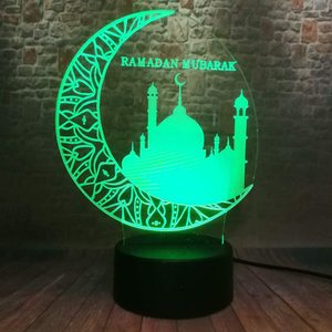 Newish 3D Acrylic tùy chỉnh thiết kế LED Đèn trang trí phòng ramadan bảng bàn <span class=keywords><strong>7</strong></span> màu sắc đêm đèn cho ramdan trang trí nội thất - Product Image 1