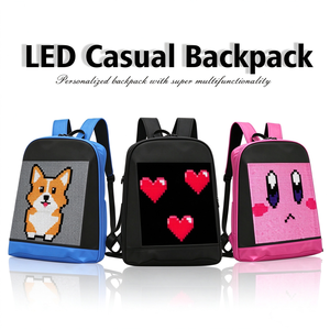 กระเป๋าเป้สะพายหลัง LED แสดงผลอัจฉริยะแบบตั้งโปรแกรมได้ สีสันสดใส ความละเอียด 64x64 ควบคุมผ่านแอพ ซับในผ้าฝ้าย ปิดด้วยซิป - Product Image 2