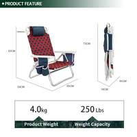 Offre Spéciale 3 Position En Plein Air Portable Pliant Camping Chaise De Plage Avec Sac Isotherme