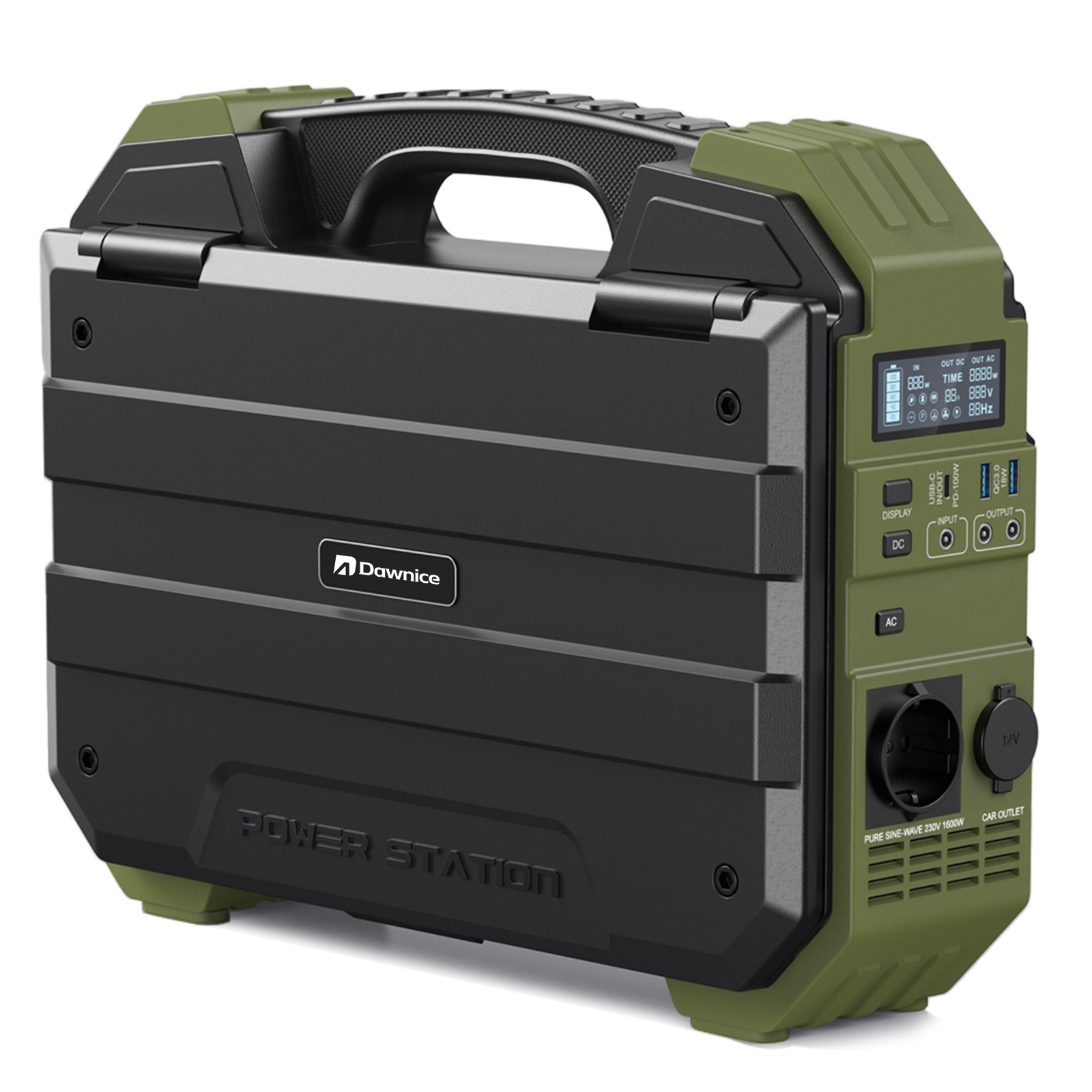 Dawnice Smart LCD Display Home Laptop Phone Charging Portable Power Supply Station LiFePO4 1600W Mini Generator Solar · image 2