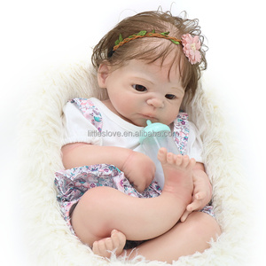 Gerçekçi 22 inç/55cm katı silikon gerçekçi yenidoğan bebek kızlar için yüksek kaliteli yumuşak oyuncak yeniden doğmuş bebekler - Product Image 6