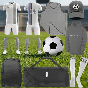 Conjunto Completo de Fútbol con Camiseta de Manga Corta, Pantalones Cortos Deportivos, Calcetines Deportivos a Juego y Balón de Fútbol para Entrenamientos - Product Image 4