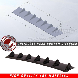 Diffuseur de pare-chocs arrière universel 7 ailettes 35/55/80cm en fibre de carbone ABS, aileron de diffuseur de châssis type aileron de requin pour personnalisation automobile - Product Image 3