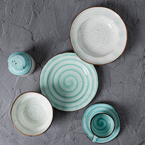 Service de table en porcelaine bleu et blanc à glaçure réactive moderne de haute qualité P&T pour <span class=keywords><strong>hôtel</strong></span> et <span class=keywords><strong>restaurant</strong></span>, compatible lave-vaisselle - Product Image 4