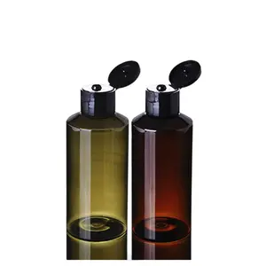 100ml Amber Tea-Grüne Kunststoff-PET-Flaschen für Chemikalien mit schwarzem Schnapp verschluss/Folien versiegelung aufkleber