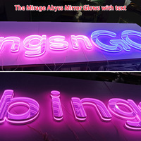 Lampu Neon LED Akrilik 3D Infinity Mirror Tunnel Karakter Bercahaya Tahan Air Dekorasi Lanskap Kustom