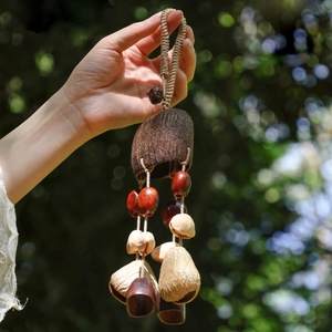 Wholesale Hand‑woven Rope Natural Fruit Shell <b>Wind</b> <b>Chime</b> Rustic Botanical Handicraft Souvenir Gift - Product Image 2