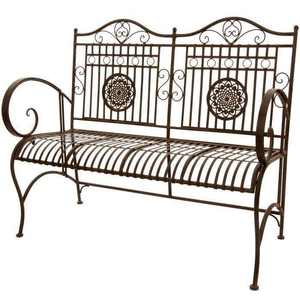 Banco de Jardín de Hierro de Estilo Industrial Moderno, Muebles de Exterior Elegantes, Portátiles y Duraderos para Patio, Entrada de Hotel, Apartamento, Terraza - Product Image 1