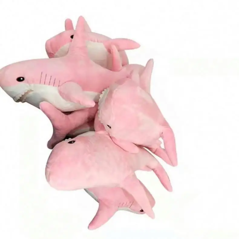 Wholesale 60 to 160 cm Large Size Giant Unstuffed Blue Pink Shark Plush Toys Skin for Children Gift Whale Doll without Filling