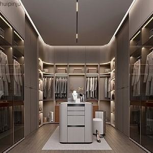 Dormitorio Principal Contemporáneo de Madera Maciza Personalizado con un Elegante y Lujoso Vestidor con Armario para Joyas y Cajones de Almacenamiento - Product Image 1