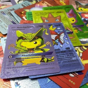 การ์ดซื้อขายโปเกมอนสีทอง Charizard การ์ดโปเกมอน V Vmax GX EX Tag เล่นคอลเลกชันที่หายาก1st การ์ดฉบับ