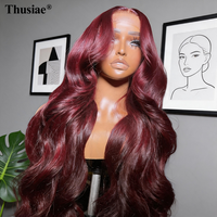 Perruque de cheveux humains vierges vietnamiens, longue, ondulée, double densité, avec nœuds blanchis, dentelle HD transparente, sans colle, avec closure