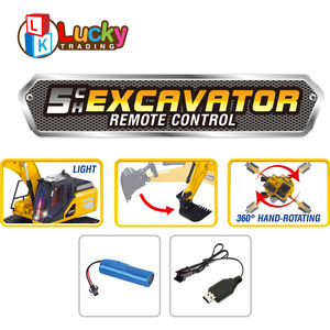 LK Toys 1:24 5CH Télécommande Pelle Pelleteuse Jouet RC Véhicules <span class=keywords><strong>de</strong></span> Construction <span class=keywords><strong>Jouets</strong></span> <span class=keywords><strong>Camions</strong></span> avec Son pour Garçons Z6809A - Product Image 5