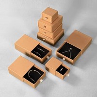 Lot de boîtes à bijoux carrées en carton rigide avec sac à main et ruban assortis pour l'emballage de bagues et colliers – Vente en gros