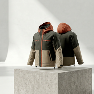 Veste d'hiver imperméable coupe-vent à capuche, isolée thermiquement, pour le ski et la randonnée en plein air - Product Image 1