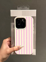 Étui de téléphone portable en cuir texturé rose tendance pour iPhone 16 15 17 Air Pro Max Coque de protection antichoc