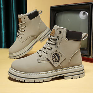Outdoor Fashion Walking <b>Boots</b> Vintage High Top Men's Leather <b>Boots</b> - Product Image 1