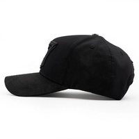 Casquettes de baseball sportives 5 panneaux Barbas Hats avec visière incurvée noires 77 Barbas Hats Chrome