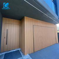 Moderne automatische onzichtbare aluminiumlegering verticale lamellen grill hek garage thermische isolatie elektrische zijdelingse opening sectionaal