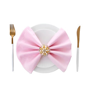 Handmade Reusable Satin Napkin Rings Versatile Plain Dyed Pattern Durable Table Decor Home <b>Airplane</b> Disposable Feature - Product Image 6