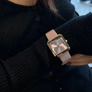CILOA Women's Square Leather <b>Watch</b> Roman Numeral Dial Rose Gold <b>Case</b> 2 Colors Available Fashion Casual Quartz Wristwatch - Product Image 4