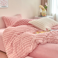 Parure de lit en flanelle de lait écologique, moderne, couleur unie, personnalisable, pour lit King Size, avec couverture et protège-matelas, pour usage domestique, en velours
