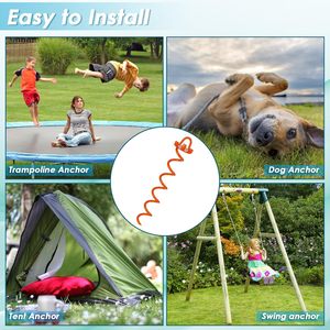 Pointes <span class=keywords><strong>d</strong></span>'<span class=keywords><strong>ancrage</strong></span> au sol en acier au carbone pour trampoline à ressorts, pour attacher les chiens - Product Image 4